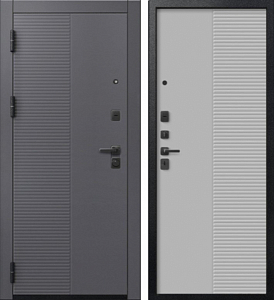 Товар Дверь V-18 Черный муар + Кашемир графит - Кашемир сильвер DIS007357